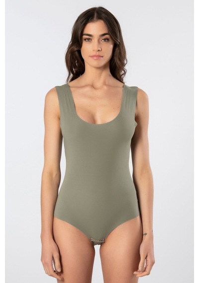 Türen Kadın Lazer Kesim Pamuklu Çıtçıtlı Body 905/yeşil Yeşil