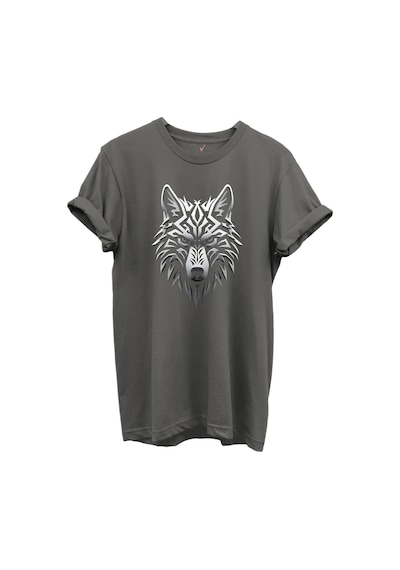 Kurt Ve Türk Özel Koleksiyon Serisi-7 Tasarım Baskılı %100 Pamuk T-shirt Antrasit