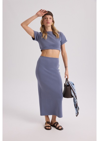 Mai Collection Mai Studios Co. Paloma İndigo Crop Etek Takım İndigo