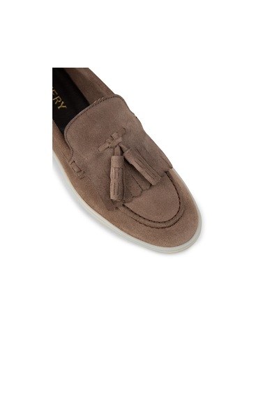 Deery Kadın Hakiki Süet Vizon Renk Püsküllü Loafer - 02042zvznc01