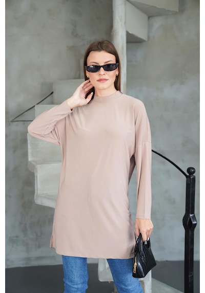Penyebizden Tesettür Extra Uzun Tunik -bej
