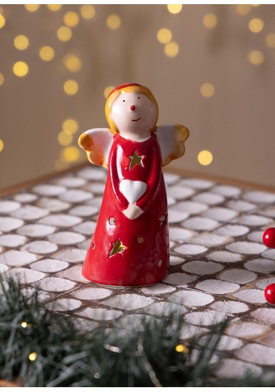 The Mia Dekoratif Yılbaşı Süsü Led Işıklı Melek 7x5x10 Cm 1 Adet
