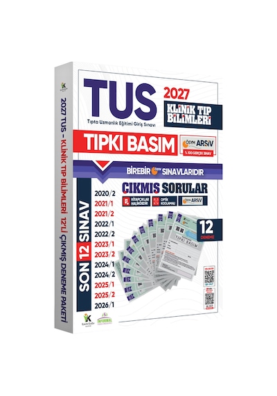 Karakutu Yayınları 2027 TUS Klinik Tıp Bilimleri ÖSYM Çıkmış Soru Tıpkı Basım Son 7 Yıl 12li Deneme Kitapçığı