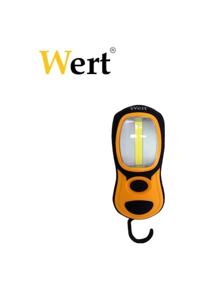 WERT 2611 Pilli Çalışma Lambası, 3W COB + 3 LED Çok Renkli