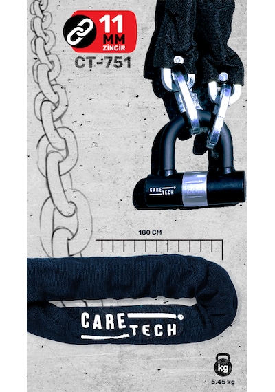 Caretech Ct-751 Hırsızlığa Karşı Zincir Kilidi