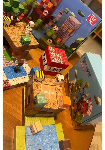 Minecraft Manyetik Küp Blok Orman Temalı Yapı Taşı 150 Parça