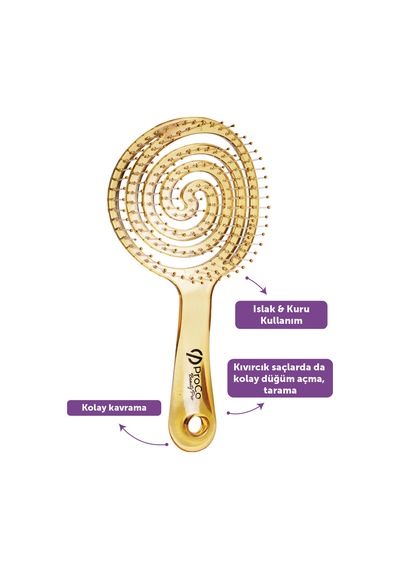 Beauty Pro Jelly Brush Saç Fırçası - 3d Esnek, Saç Açma Ve Tarama Limon
