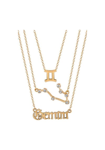 Lunarie İkizler Burcu Takımyıldızı Zodyak 14k Gold Çoklu Kolye Altın