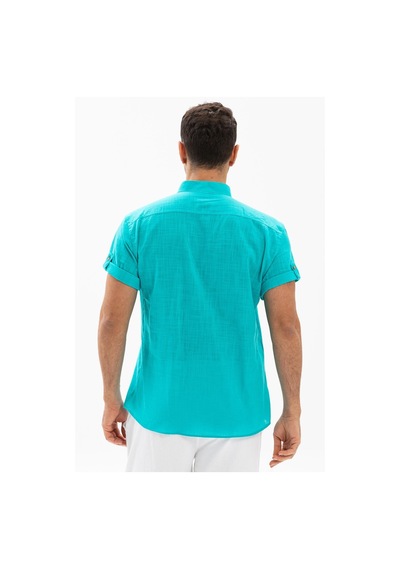 Kısa Kol Şile Bezi Bodrum Erkek T-shirt Turkuaz 3054-turkuaz Turkuaz