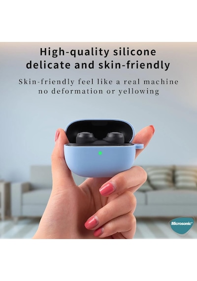 Xiaomi Redmi Buds 6 Pro Kılıf Askılı Mat Silikon Siyah Redmi Buds 6 Pro İle Uyumlu Kılıf - Siyah