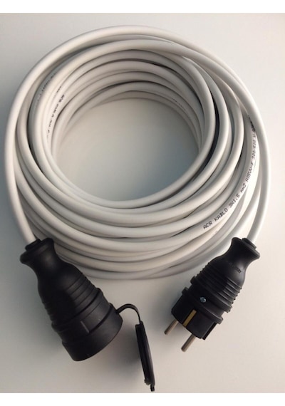 50 Metre Topraklı Seyyar Uzatma Kablosu 3x1,5 Mm Ttr Cca Beyaz 50 M