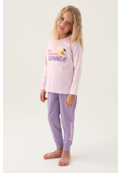 Roly Poly 3401 Garson Endless Kız Çocuk Pijama Takımı Pembe