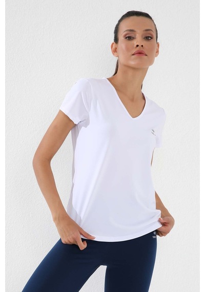 Standart Kalıp Basic V Yaka 2li Paket Siyah-beyaz Kadın T-shirt - 97145 Siyah - Beyaz