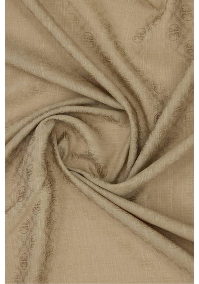 Pierre Cardin 100x100 K.pierre Cardın Logolu İpek Koton Jakar Bej Bej