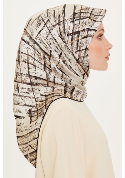 Armine İpek Eşarp 2025 Kış - 9258-01 Twill - Beyaz Gold