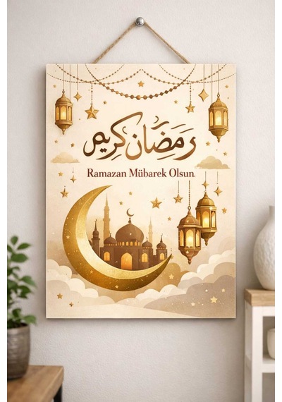 Hoş Geldin Ramazan Mübarek Olsun Dekota Levha 25x35 Cm Dekota