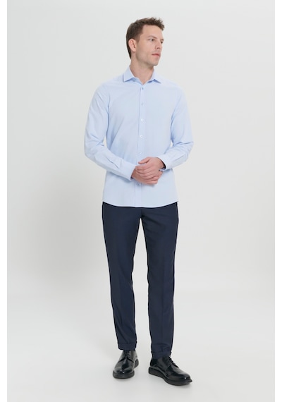 AC&Co / Altınyıldız Classics Erkek Acık Mavı Pamuklu Slim Fit Dar Kesim Klasik Yaka Armürlü Gömlek AC&Co / Altınyıldız Classics Erkek Acık Mavı Pamuklu Slim Fit Dar Kesim Klasik Yaka Armürlü Gömlek
