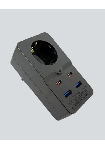 Termal Korumalı Priz Otomatik Çocuk Kilidi 4 Usb Type C Standart