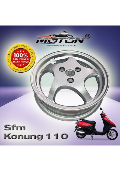 Sfm Konung 110 Uyumlu Arka Jant - Diskli Model - 10 İnç - Gri