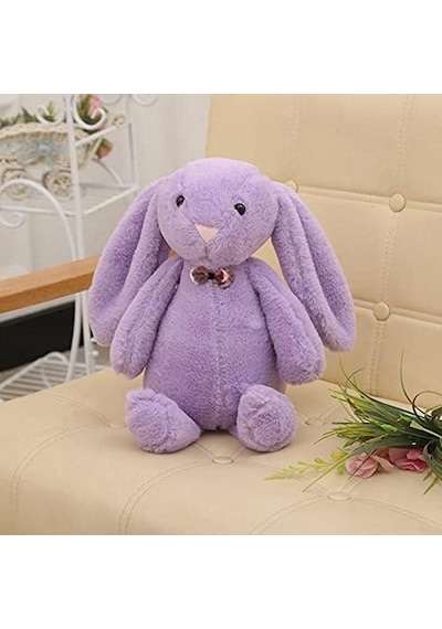 Uyku Arkadaşım Papyonlu Uzun Kulak Bunny Peluş Tavşan 65 Cm Mor