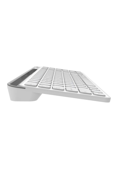 Kb-bt90 Beyaz/gri Bluetooth+ 2.4ghz Telefon Tablet Standlı Şarjlı Q Mac/win/android/ıos Uyumlu Kablosuz Klavye