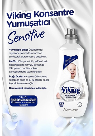 Viking Konsantre Çamaşır Yumuşatıcısı Sensitive 1440 Ml 6 Adet 3'lü Set