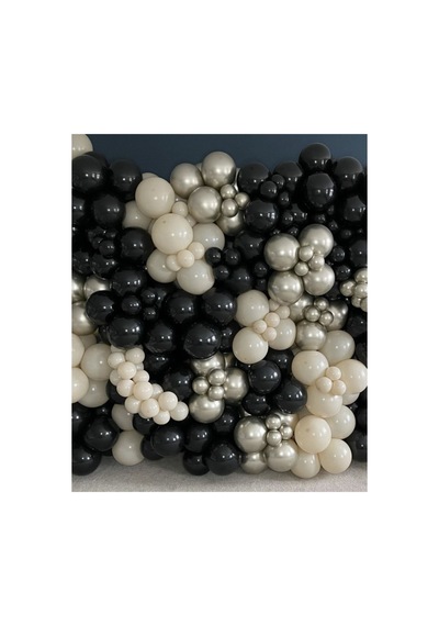 Krom Beyaz Altın Pastel Siyah Ve Deniz Kumu Balon Zinciri 100 Adet Mix