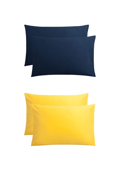 Lionas Stella Flavo 4'lü Yastık Kılıfı 50x70+20cm Kapaklı Sarı-lacivert Sarı