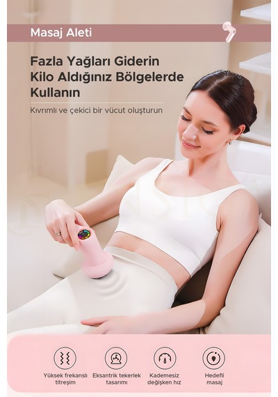 Selülit Önleyici Masaj  Cihazı Titreşimli Vücut Masaj Aleti Pembe