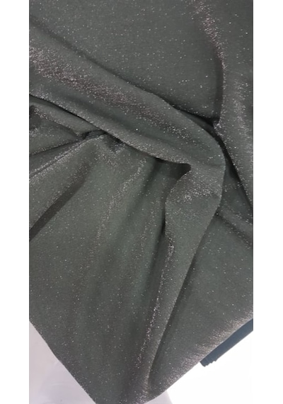Abiyelik Simli Lycralı Bluzluk Elbiselik Yağ Yeşili Kumaş