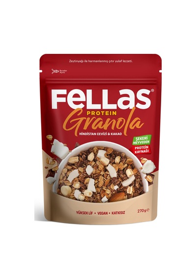 Fellas Vegan Protein Granola Hindistan Cevizi & Kakao 270g - 4 Adet Tarı