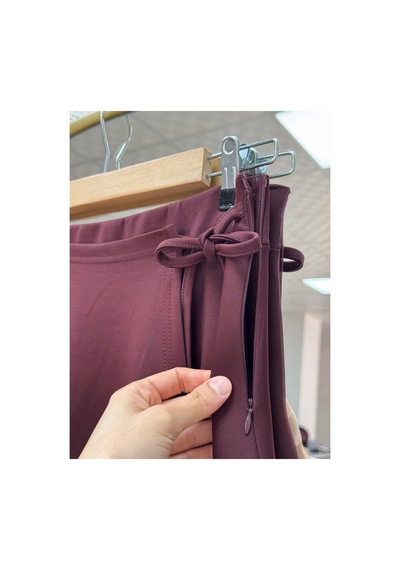 Unika Boutique Elisaid Yandan Bağlamalı Parçalı Skuba Etek-gs3788 Beyaz Bordo