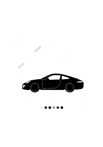 Porche 911 Klasik Spor Araba Yan Görünüm Sticker 15Cm