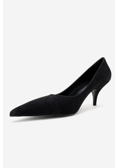 Luvishoes Marcus Siyah Desenli Kadın Topuklu Ayakkabı Siyah