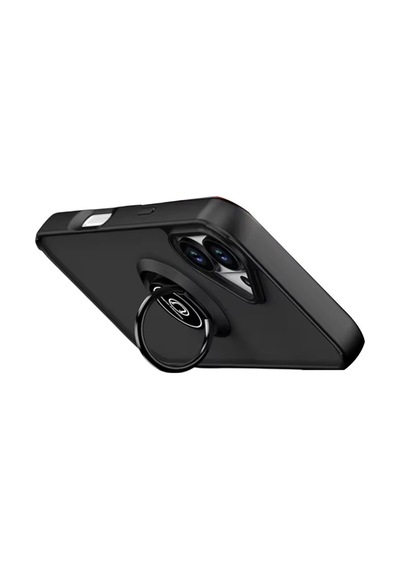Apple Uyumlu iPhone 17 Montreal Yüzüklü Silikon Kapak Siyah