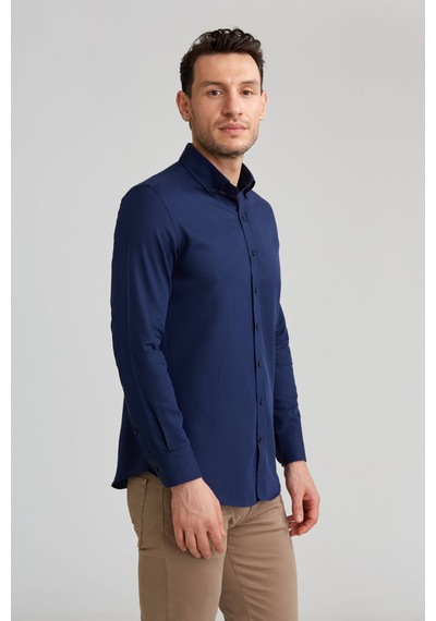 Bisse Modern Fit Lacivert Basic Erkek Gömlek Gmars0422300213 D39 Lacivert