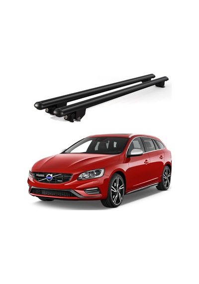 Kanca Volvo V60 Sw 2010-2018 Uyumlu Siyah Kilitli Ara Atkı 120cm Port Bagaj Tavan Barı