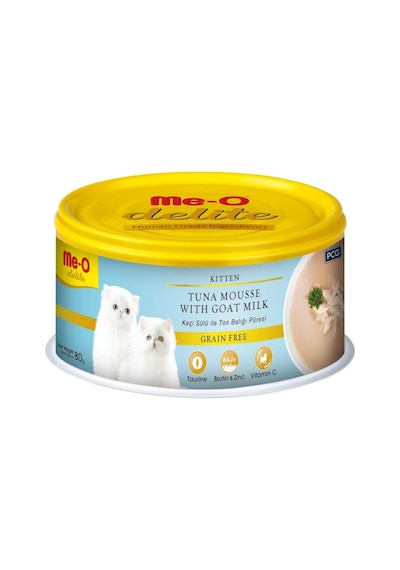Me-o Delite Yavru Kedi Keçi Sütü İle Ton Balığı Püresi Konserve, 80 Gr 103 Ivory
