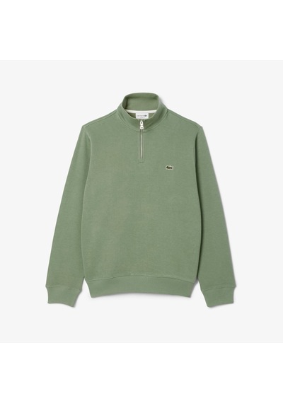 Lacoste Men's Classic Fit Neck Zip Sweatshirt Yarım Fermuarlı Yüksek Yaka Pamuklu Sweatshirt Yeşil