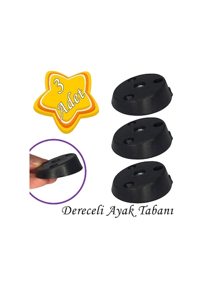 3 Adet Dereceli Ayak Tabanı Siyah Mobilya Masa Sehpa Ayağı Bağlantı Aparatı Açılı Plastik