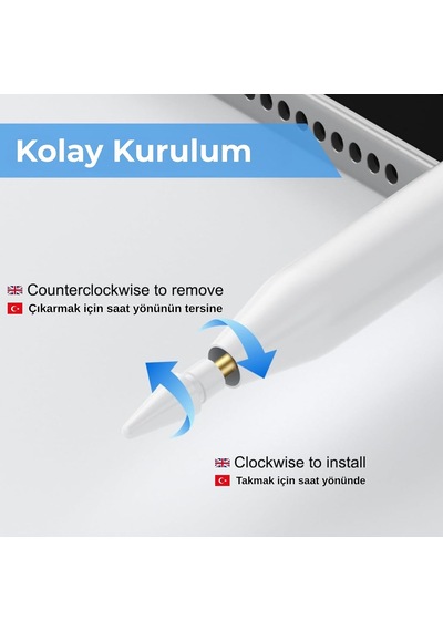 Apple Pencil Yedek Kalem Ucu 1. Ve 2. Nesil, Pro, Usb-c Uyumlu, Döner Mekanizmalı Twist-action Şeffaf Saklama Kutulu Set 4'lü Lila Belirtilmemiş