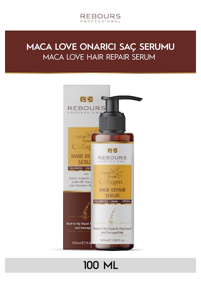 Rebours Professional Maca Love Collagen Saç Onarıcı Serum Macademia Argan Batana Yağı Bhringraj Yağı 100 Ml