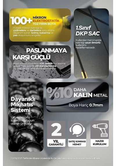 5'li Metal Ayakkabılık - Gri
