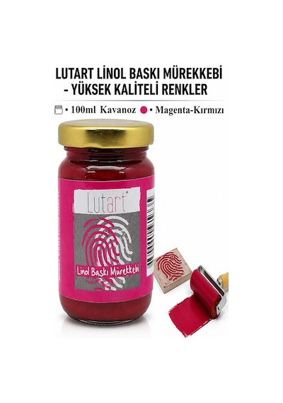 Linol Mürekkebi 100 Ml 1 Adet Lutart Linol Baskı Boya Mürekkebi Blok Baskı Sanat Su Bazlı Matbaa Mürekkebi Hobi Kırmızı