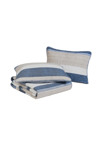 Quilt Set - 100 Reversible All Season Bedding Includes Matching Shams Blue Diğer