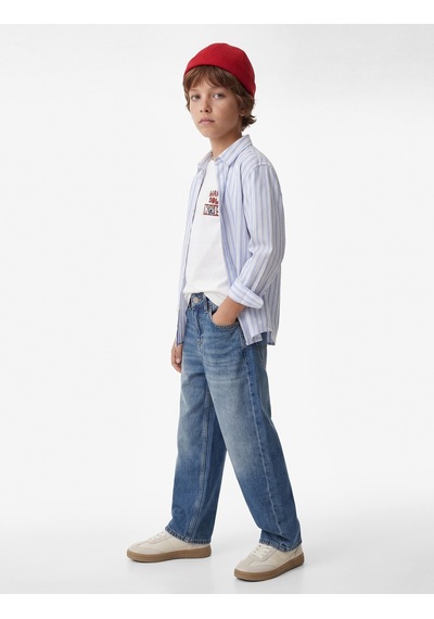 Koton Pamuklu Cepli Rahat Kesim Denim Pantolon Orta İndigo 7wkb40011td