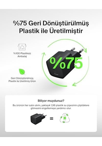 Usb-c Fiş 25 W, 60 W Usb-c Kablo İle 1 M , 16 Serisi, İpad Pro, Galaxy S25, Switch Ve Daha Fazlası İçin Pd 3.0 Pps Hızlı Şarj Cihaz, Siyah