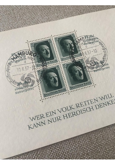 Adolf Hitler 48 Doğum Günü Damgalı Pul Bloğu 009  Teşhir Ürün