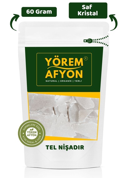Yörem Afyon Kristalize Cevher Çok Amaçlı Saf Tel Nişadır, İplik Nişadır Amonyum Klorür 60gr.