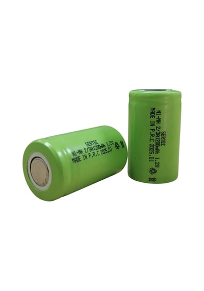 Sertec - 1.2v 1200 Mah - 2/3a - Ni-mh Şarjlı Pil - Başsız / Flat Head Çok Renkli